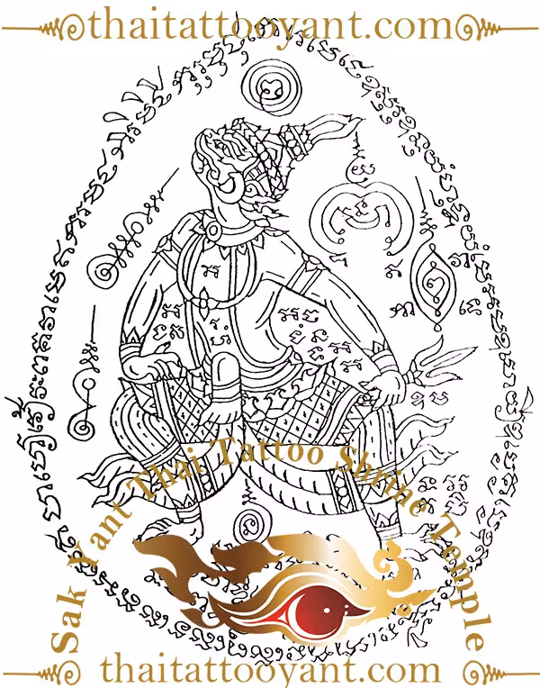 Hanuman Standing Sak Yant Thai Tattoo