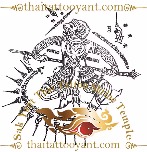 Hanuman Thai Tattoo Sak Yant Dancing