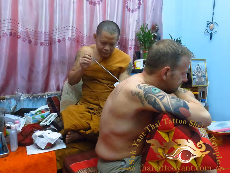Sak Yant Thai Tattoo Grand Master Ajarn Bpom