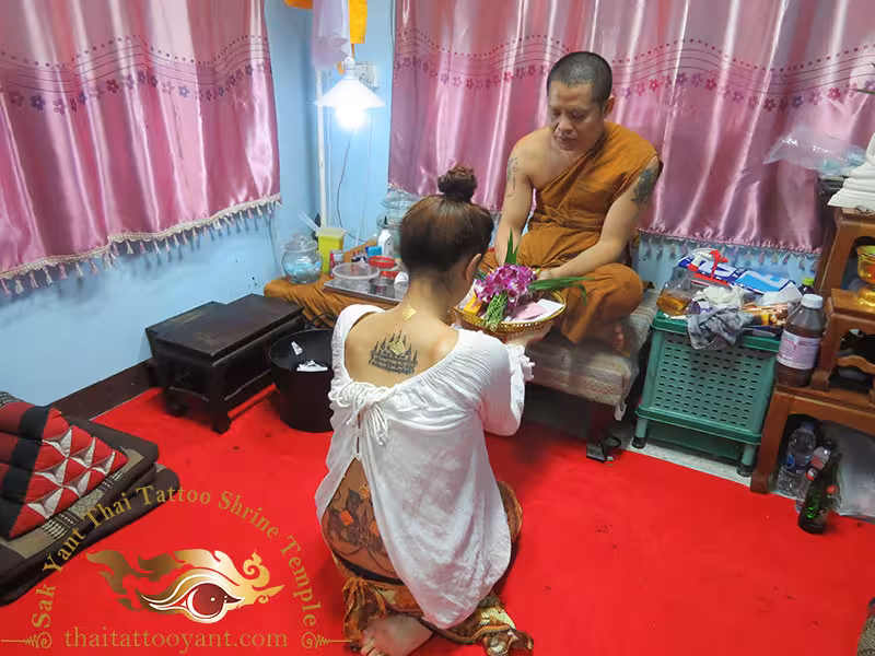 Sak Yant Thai Tattoo Grand Master Ajarn Bpom Blessing