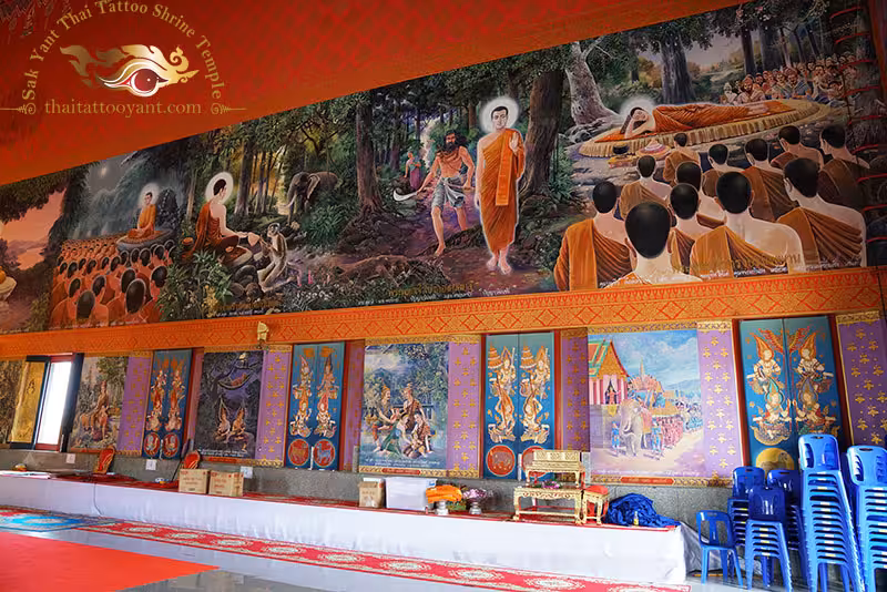 Wat Sala Daeng Temple Buddha Art Work