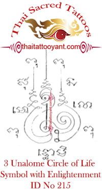 3 Unalome Symbol, Circle of Life-Enlightenment Thai Tattoo Yant ID No 215mbol-ID-No-215 3 Unalome Symbol, Circle of Life-Enlightenment Thai Tattoo Yant ID No 215
