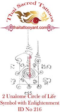 2 Unalome Symbol, Circle of Life-Enlightenment Thai Tattoo Yant ID No 216 2 Unalome Symbol, Circle of Life-Enlightenment Thai Tattoo Yant ID No 216