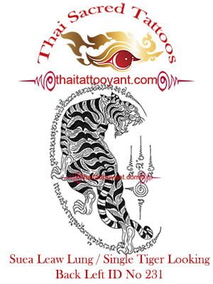 Single Tiger Suea Leaw Thai Tattoo Yant ID No 231 Single Tiger Suea Leaw Thai Tattoo Yant ID No 231