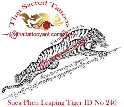 Suea Phen Leaping Tiger Right Thai Tattoo Yants ID No 240 Suea Phen Leaping Tiger Right Thai Tattoo Yants ID No 240